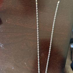 10k White Gold Rope Chain Hollow Perfect For A Charm 