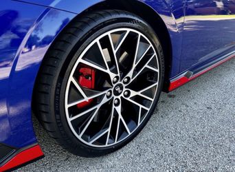 $1,400 Brand new Hyundai Elantra N 19in stock rims w/ Michelin Pilot Sport 4 tires driven only 300 miles. Read desc for more size info Thumbnail