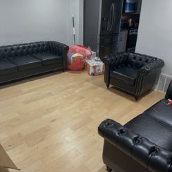 Black Leather Living room Furniture $800