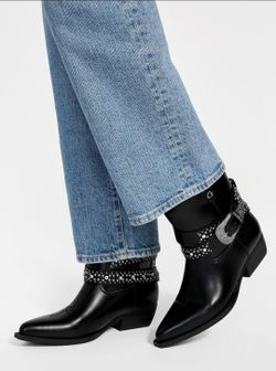 Black GUESS Lansly Studded Buckle Booties Size 11 Retails $120