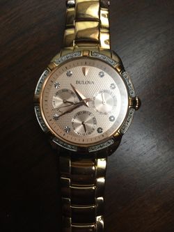 Bulova Gold Watch With Diamonds