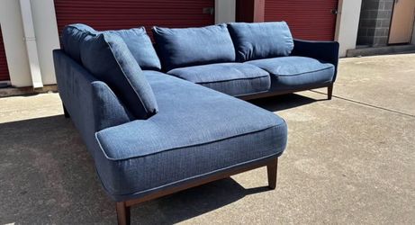 *FREE DELIVERY* Jollene Navy Blue Fabric 113” L Shape Sectional