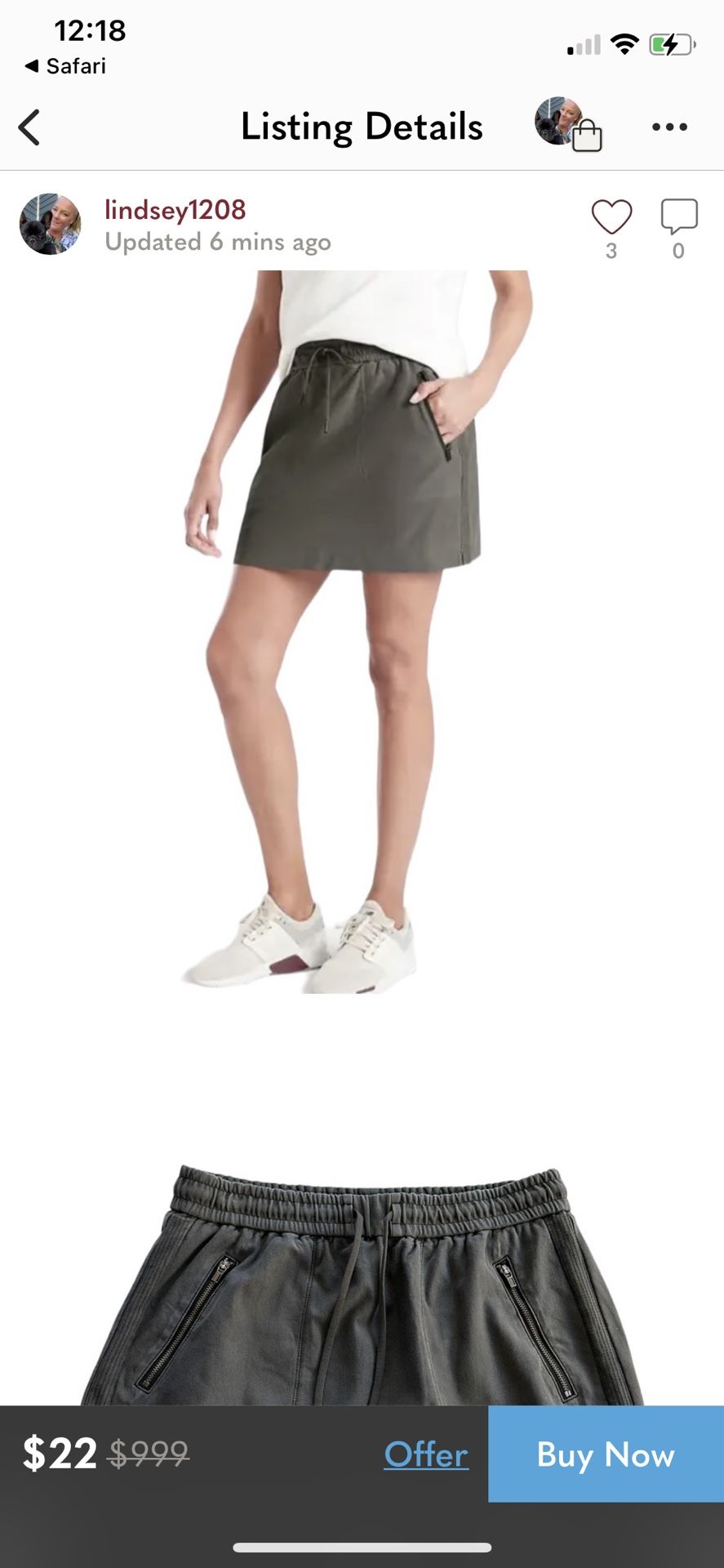 Athleta Farallon Skirt green size 6 like Lululemon elastic waistband athleisure