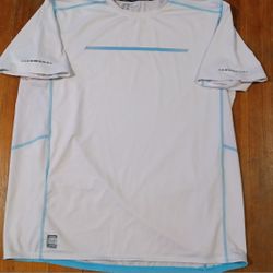 Men's Size Xlarge Russell Running Reflective Shirt White Blue 