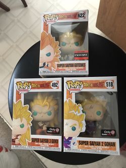 Funko pop lot of 3 dragon ball z super saiyan exclusives