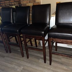 Brown Leather Bar Stool 