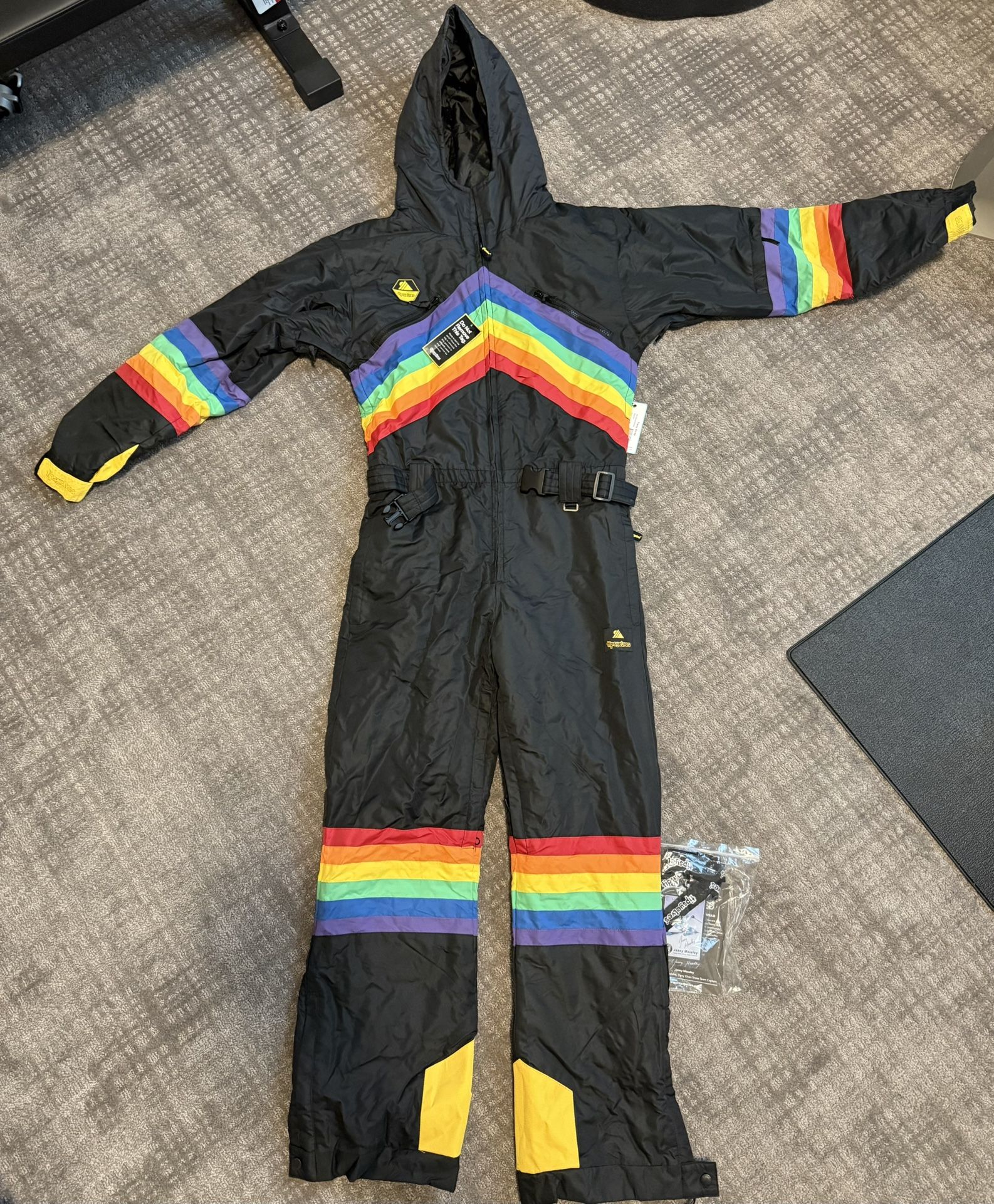 New With Tags Tipsy Elves Rainbow Snowsuit. Mens Small Or Women’s Medium