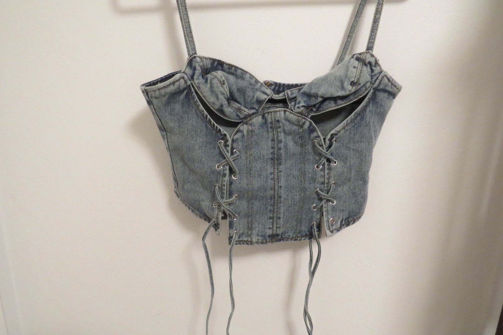 PLT LACE UP DENIM CORSET