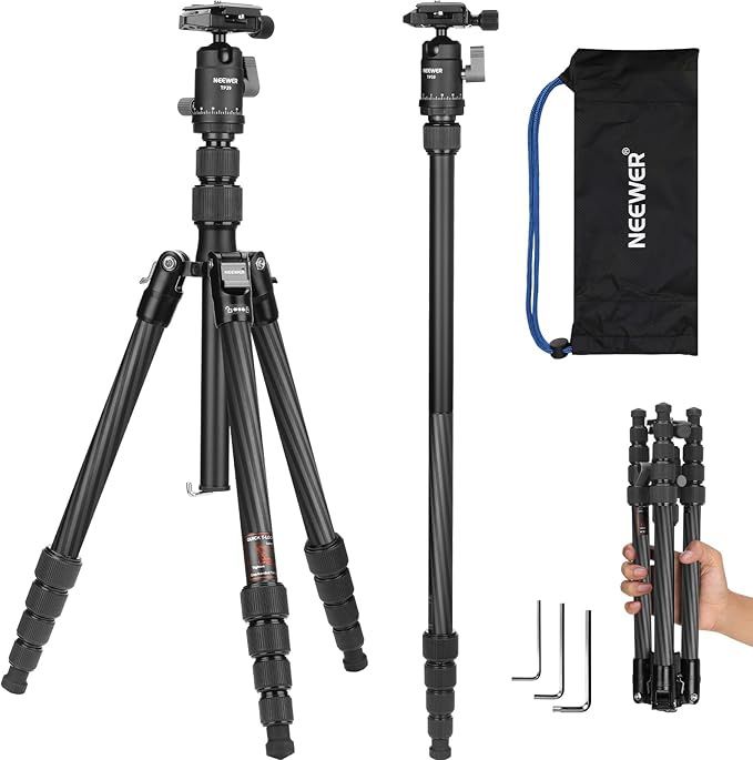NEEWER Carbon Fiber Camera Tripod Monopod, 65"