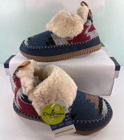 NEW Dearfoams Energy Return Indoor Outdoor Slippers Women's -NavyMulti - size 6