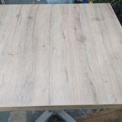 Outside folded tables with chairs