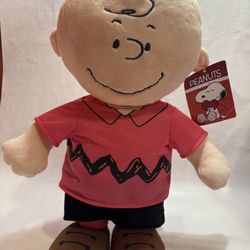 Dan Dee Peanuts Charlie Brown Greeter 22”  W Tags Valentine Plush Stands On Feet