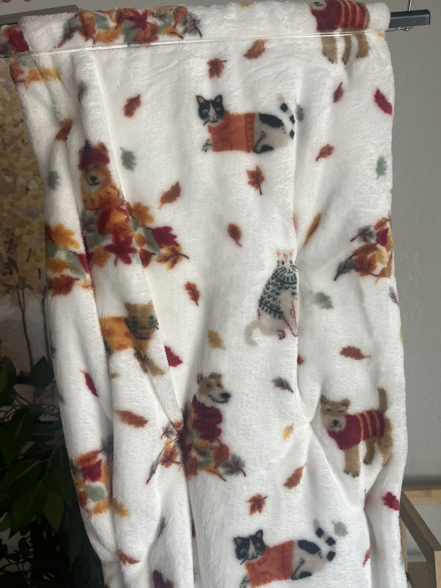 New Cat Dog Print Fall Throw Blanket 60x70in