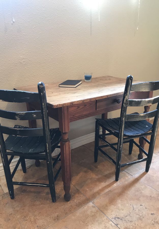 Wooden Table + 4 Chairs