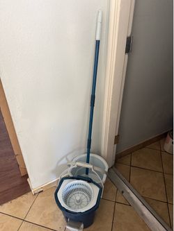 Casabella Clean Water Spin Mop with Extra Refill: Portable Microfiber Floor Cleaning