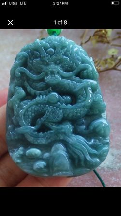 Exquisite Certificate Jadeite Jade Green Wealth Dragon pendant