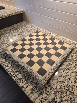 Decorative Stone Chess Board / Game Board – 18” x 18”