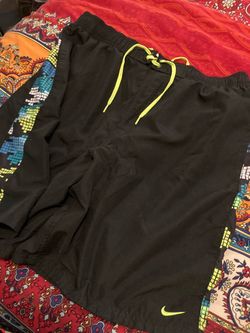 Nike Black Swim Trunks with Neon Accents