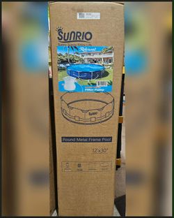 Sunrio 12ft x 30in Swimming Pool Metal Frame +Pump/Filter/Cover
