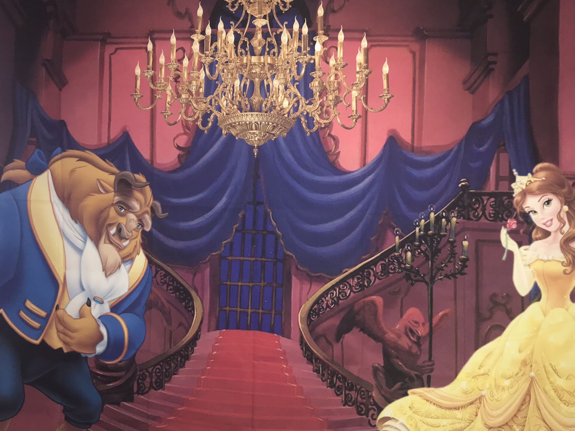 Beauty And The Beast Back Drop And Chandelier Decor