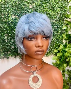 Silver pixie cut wig