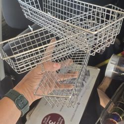 3 Metal Baskets For Brushes Or Utensils. $4