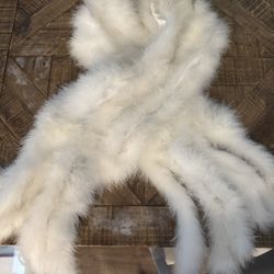 White mink Fur Wedding Shawl Stole 