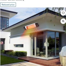 ZOKOP US PHW-1500CR 1500W Wall Terrace Heater with Remote Control / First Gear / Fake Firewood / Single Color / 1 Quartz Tube