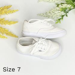 Toddler Boys Or Girl All White Vans Sneaker Shoes Size 7
