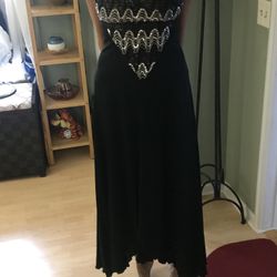 Strapless Ruffle-Edge Scarf Dress w/sequins 