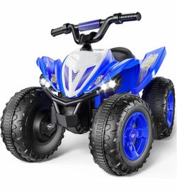 12V Kids ATV,Electric Vehicle Toddler Car, Horn,Music,USB,LED,Ride on Car Electric Quad for Kids (Blue)