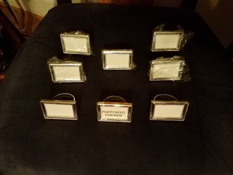 Napkin holders rings; silver finish; name food or label assigned place settings - $7