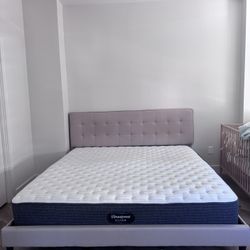 King Size Bed Frame with Mattress – Great Condition