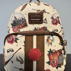 Loungefly Harry Potter Mini Backpack - Classic Tattoo Style Design - Excellent Condition