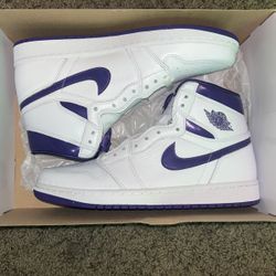 White/purple Nike Mens Air Jordan 1s