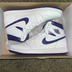 White/purple High Og Courts Nike Women’s Air Jordan 1s