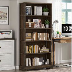 5 Tiers Rustic Brown Bookcase
