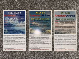 Safety Cards American Airlines MD-81/-87/-90