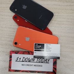 Apple IPhone Xr Unlocked For All Carriers - $1 Down Today - NO CREDIT Needed
