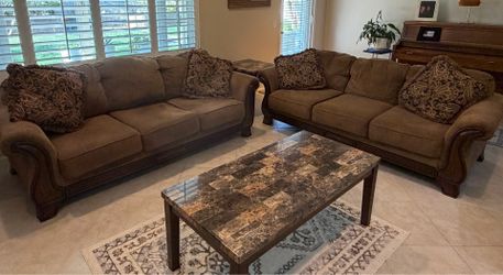 2 Sofas, armchair and coffee table