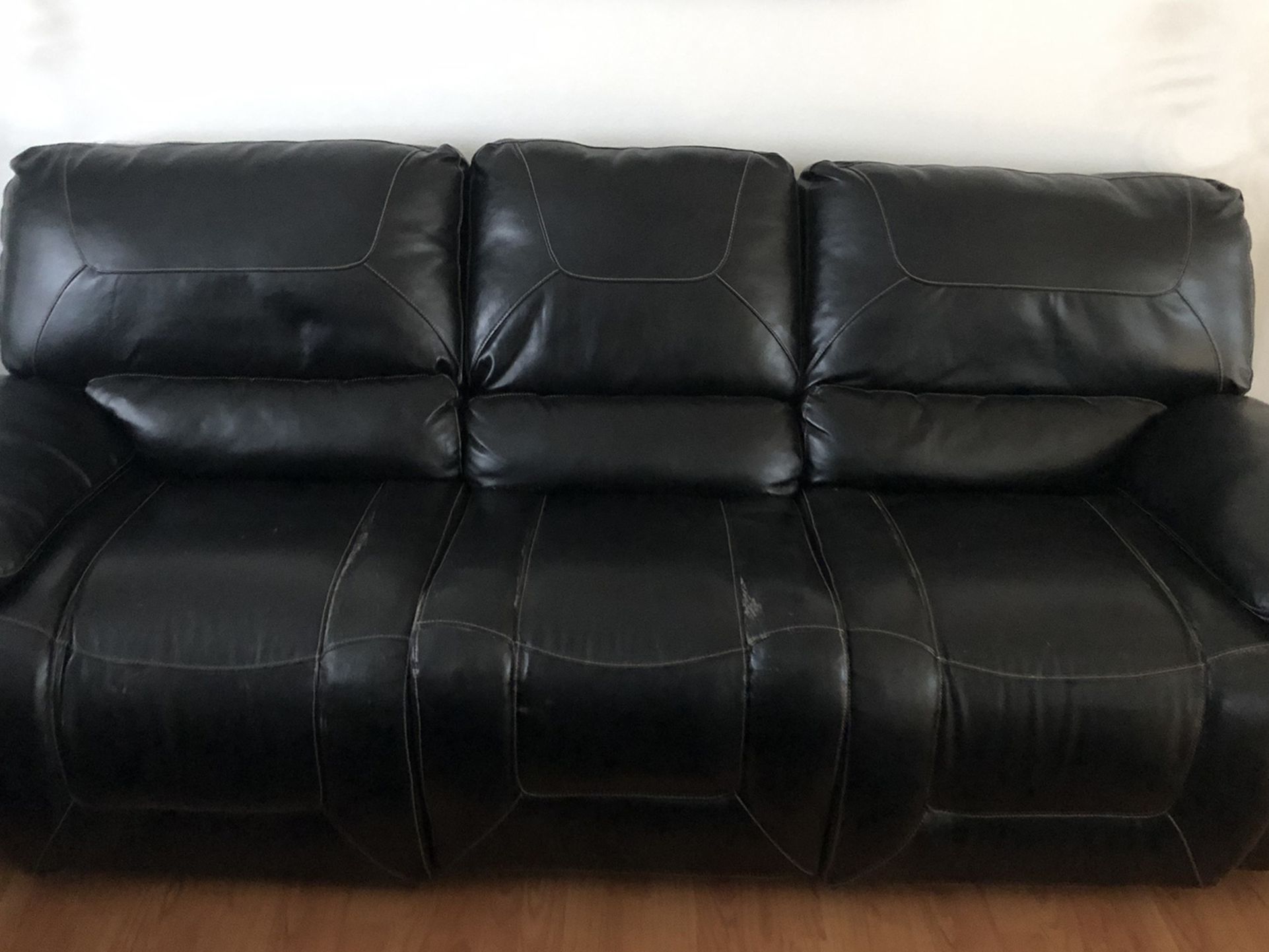Black Leather Sofa & Loveseat