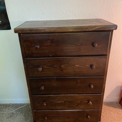 5 Drawer Dark Wood Dresser