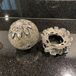 Persian Decorative Jewel on Heavy Metal Rose Votive 