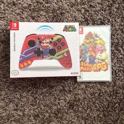 Hori - Red, Super Mario Edition, Nintendo Switch, Wireless HORIPAD Video Game Controller & Super Mario RPG - Nintendo Switch