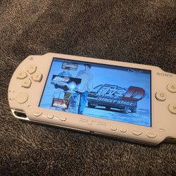 Playstation Psp White 1000 Phat Mod--ded Video Game Console IPS screen upgrade