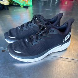 HOKA ONE ONE Clifton 8 Black/White Womens Running Sneakers US 9.5 B EU 42 UK 8