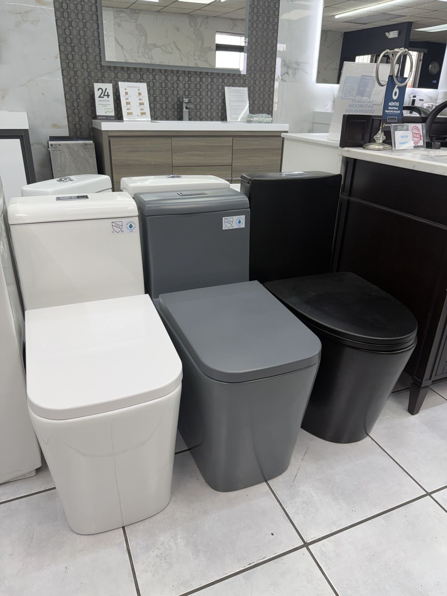 Regular One Piece Toilets White / Gray / Black