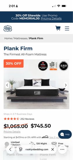 Mattress Full Size | Plank Firm - The Firmest All Foam Mattress