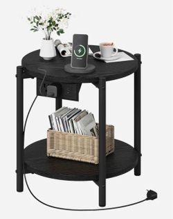 LIKIMIO 2-Tier Round End Table （15.8“） Color black   Brand new in box - Assembly is required  cash only  Pickup only (Anaheim)