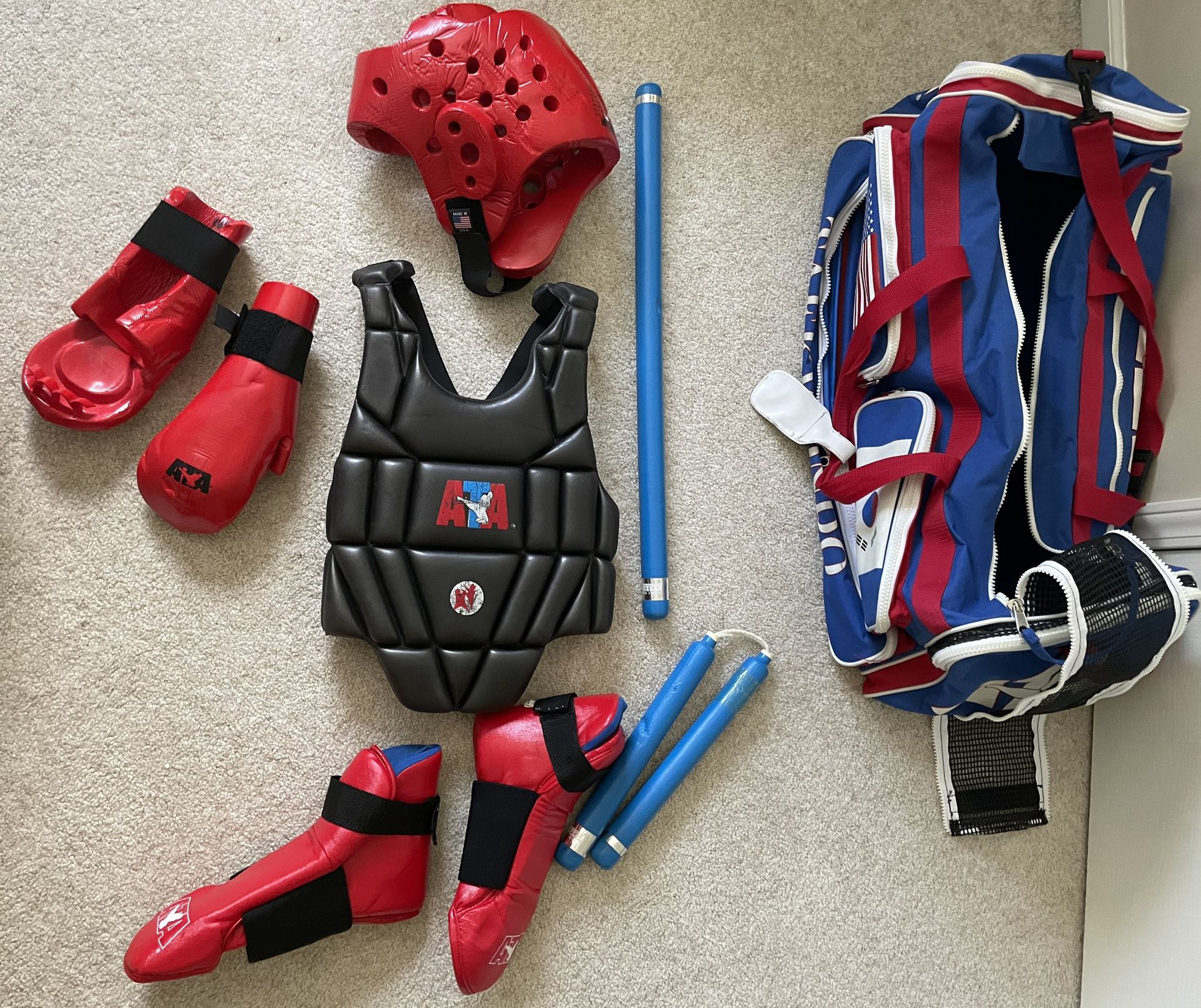 Taekwondo gear and bag